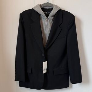 Zara Black Blazer with Gray Insert